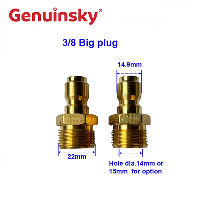 真鍮 3/8 インチ クイック ビッグ プラグ M22