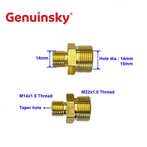 コアDIA 15mmまたは14mmを備えた真鍮の乳首
